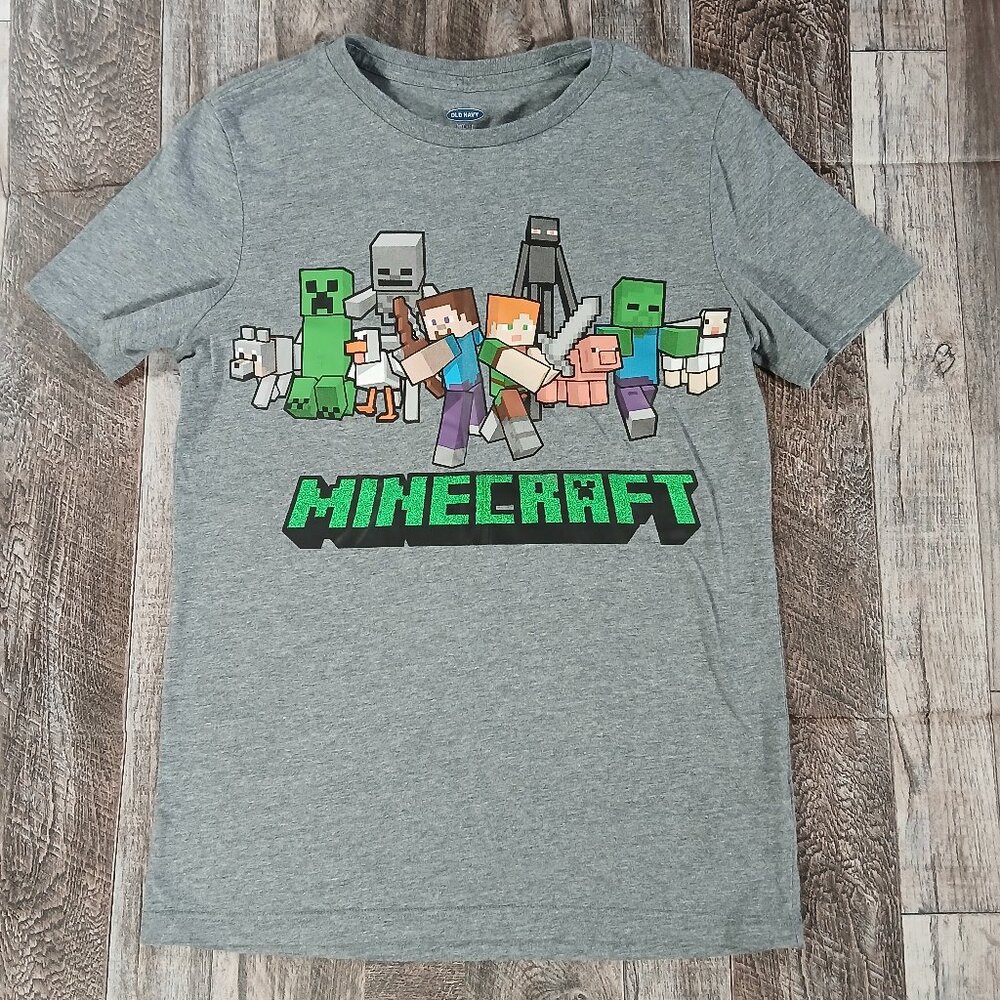 Minecraft Old Navy Boys Short Sleeve T-shirt Size L 10-12
